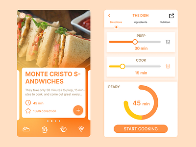 Food ordering UI screen cooking time figma food ordering ui mobile screen preparation time ui uiux user experience user interface ux visual design