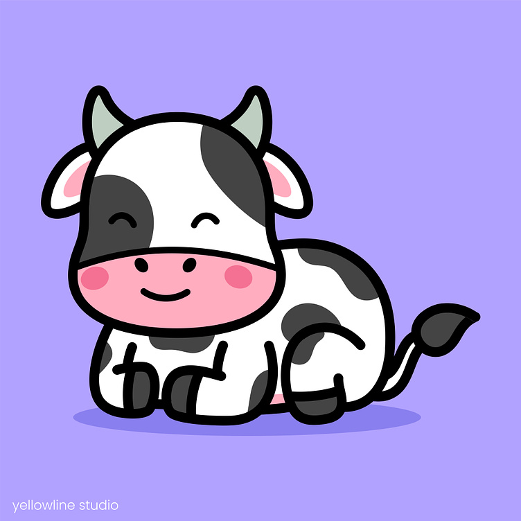 Cute Cow Doodle by yellowline.std on Dribbble