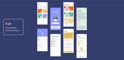 iCALL App branding design graphic design typography ui ux