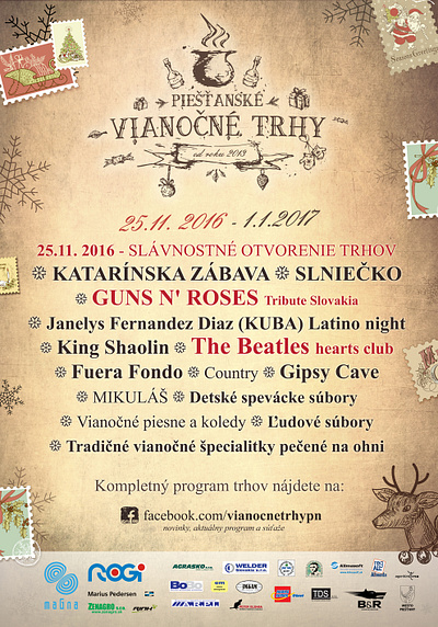 Vianočné Trhy Piešťany - Plagát, Poster, Christmas Markets central europe christmas design designer graficky dizajner grafik market old piestany slovakia slovensko traditional vianocne trhy vintage