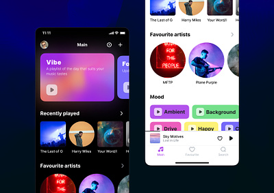 Personalized Playlist Vibe animation app ui brending card card ui commercial design floating ui music playlist product product design streaming ui