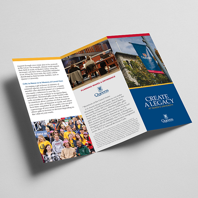Queen's University (Create a Legacy) Brochure branding design graphic design print product design