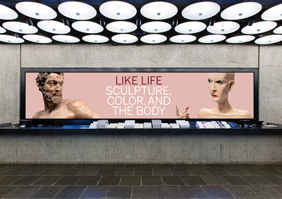 Like Life: Sculpture, Color, and the Body art branding environmental graphics exhibition graphic design identity logo design met breuer museum the metropolitan museum of art typography