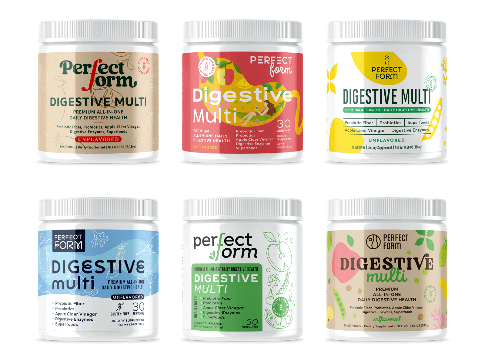 Branding for digestive supplements - variations apple branding citrus digestive flat art fruit graphic design health illustration label monoline pea probiotic superfood supplementd