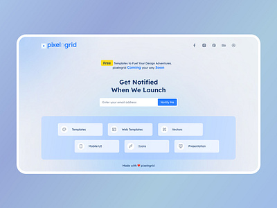 PixelnGrid Coming Soon Page coming soon design figma figma design graphic design product product design saas design start up template design ui ui design