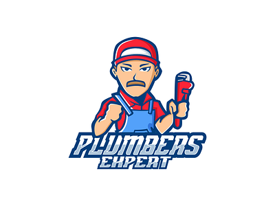 Plumber Man Mascot Logo Vector logo mascot plumbers service vector