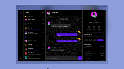 Tether a Web3 Social Messaging App (Dark Mode) III crpto design product design ui uiux web3