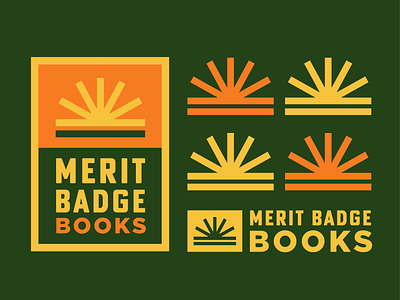 Merit Badge Books Logo Design badge books bookstore buffalo hamburg icons logo merit badge retro thick lines wny