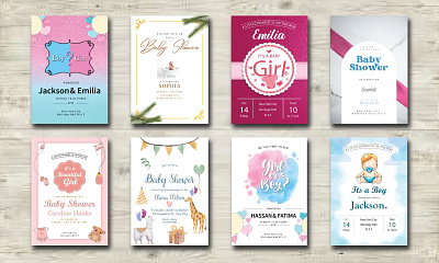Greeting Cards adobe illustrator baby shower cards gender reveal graphic design greeting cards homepage carousel social media