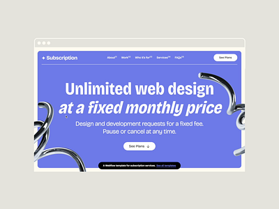 Subscription Webflow Portfolio agency blue landing page portfolio shapes studio subscription template