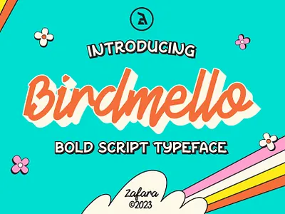 Birdmello - Bold Script Typeface app bold branding design flat fonts graphic design illustration illustrator logo minimal retro script typeface typography ui ux vector web website