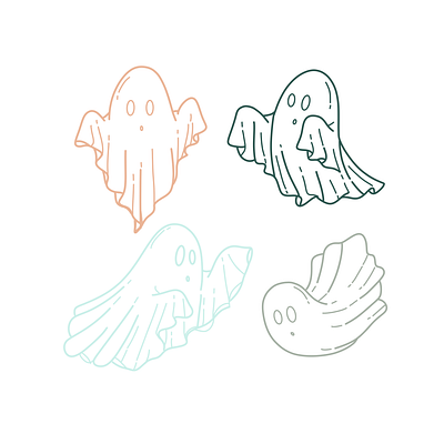 Boho Ghosts adobe creative suite autumn boho chic digital fall ghosts girly graphic design procreate