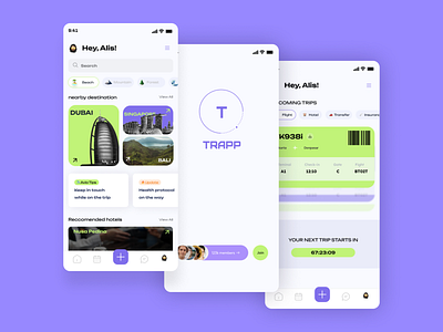 TRAPP app UX/UI app branding mobile motion graphics travel ui uiux visial appeling