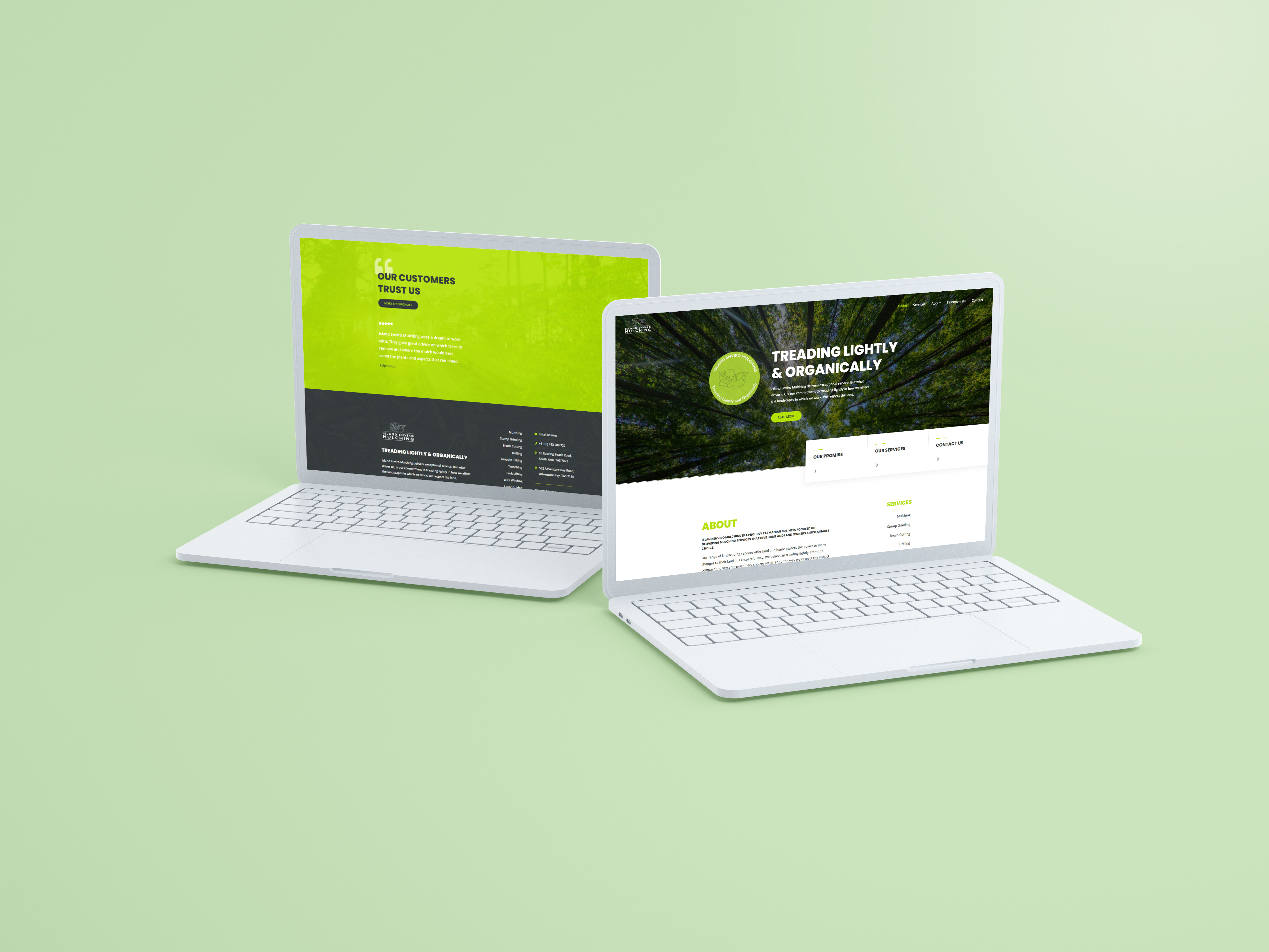 Nurturing Sustainability Digitally brand brand design graphic design logo design mulching professional services website services brand sustainability trades brand ui ux website design website development