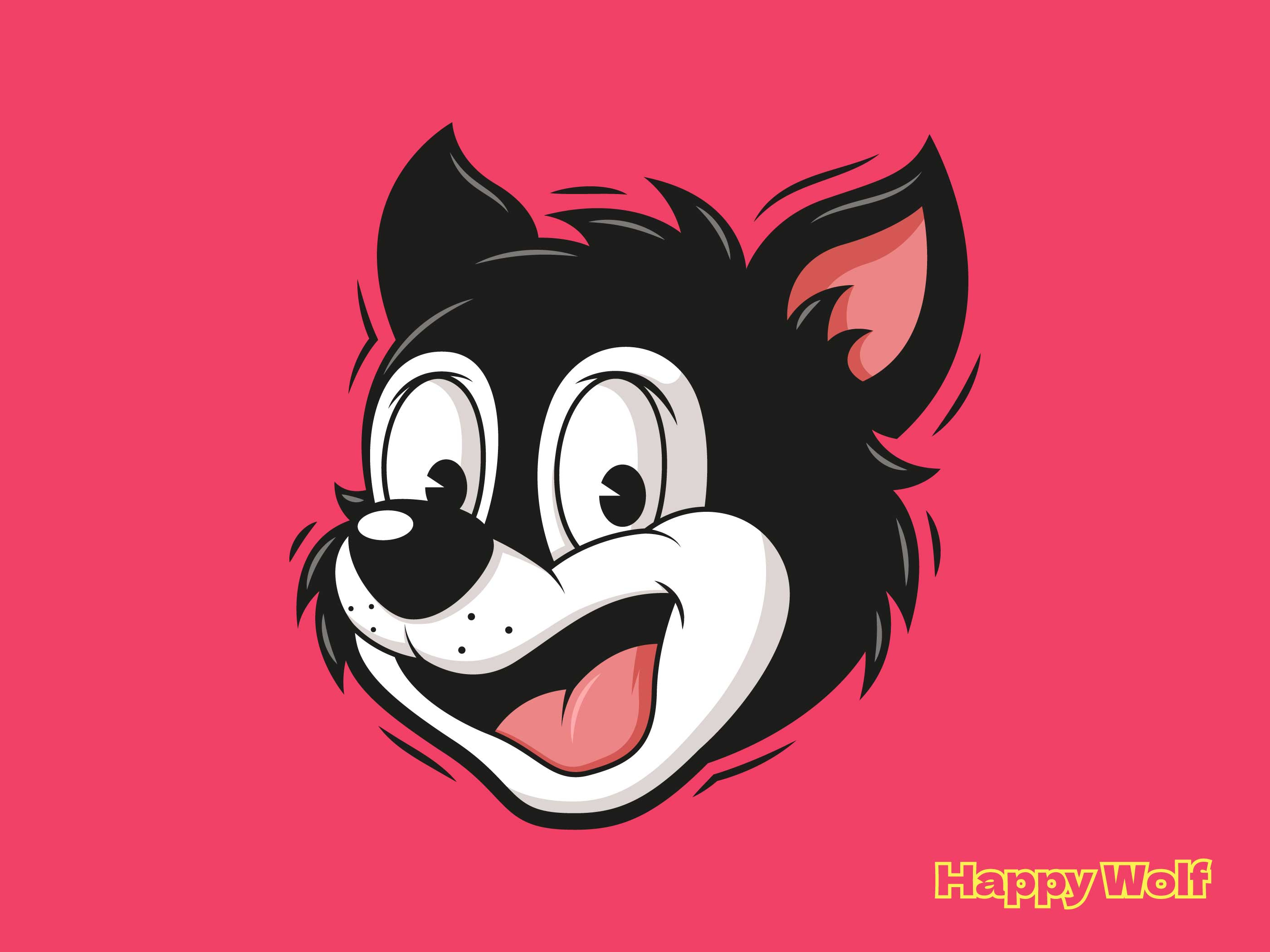 Wolf Mascot Face branding cartoon character classic cartoon dog dog logo dog mascot graphic design logo logo design mascot mascot design retro retro cartoon wolf wolf logo wolf mascot
