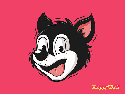 Wolf Mascot Face branding cartoon character classic cartoon dog dog logo dog mascot graphic design logo logo design mascot mascot design retro retro cartoon wolf wolf logo wolf mascot