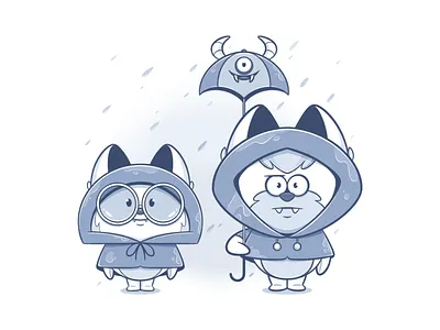 Rainy Day art cartoon character character design concept art cute design drawing expression fun game design graphic design illustration illustrator procreate rain sketch symmetry vector