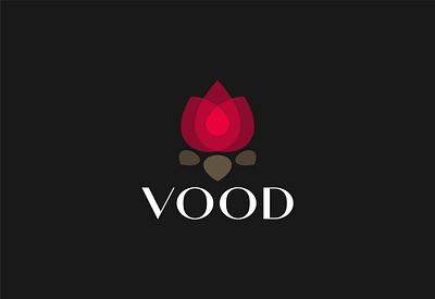 VOOD flower logo lotus logo minimalist logo