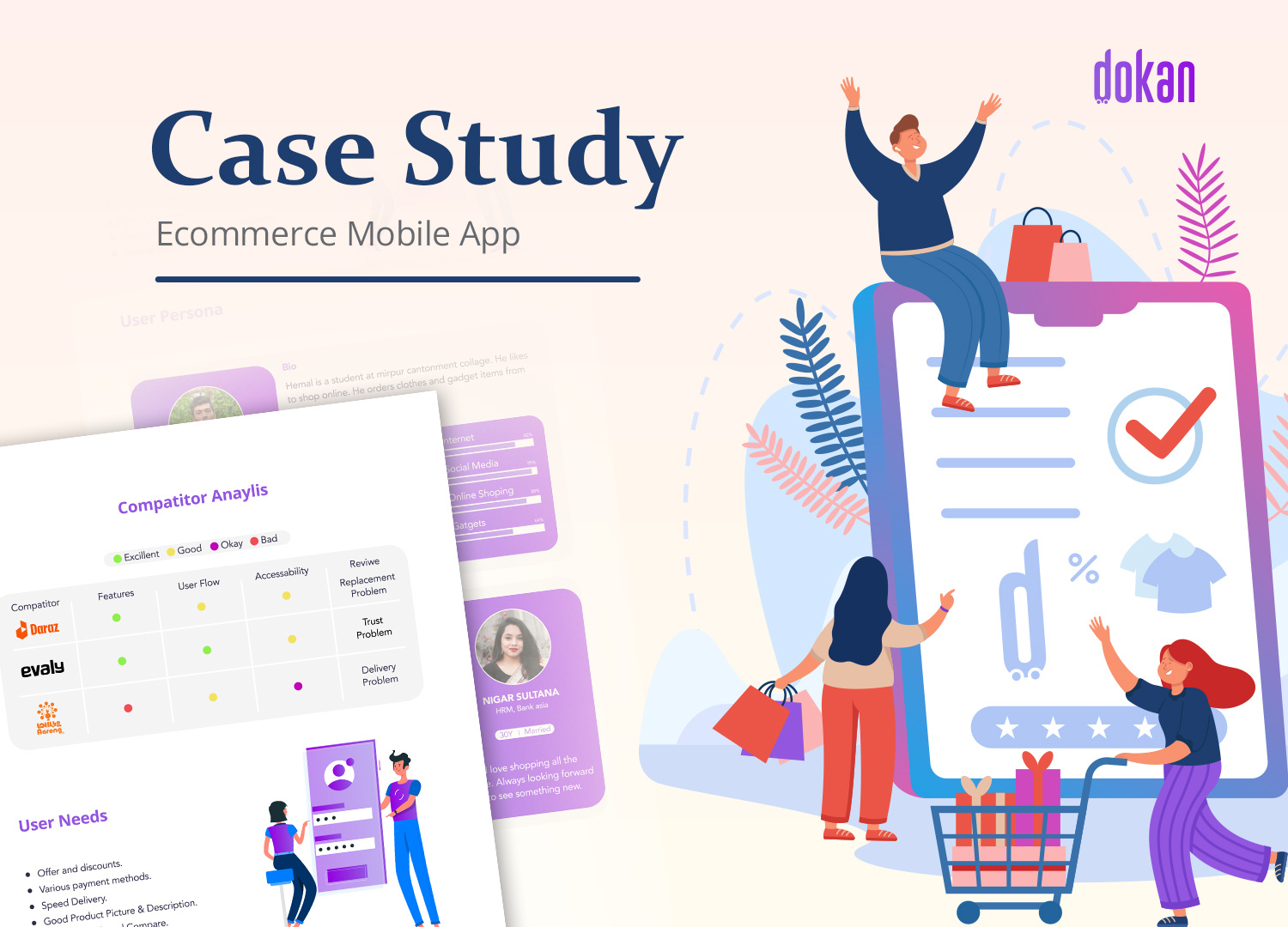 Dokan Ecommerce App Case Study app design app research bayajid case study designer landing page product product design product research project research research ui ui design ui ux ux design website