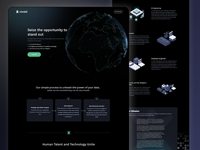 Nimbli Data Web Design bigdata dark theme data nimbli ui web web design