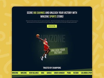 WinZone Sports Store - Landing page landing page sport store ui ux vector website
