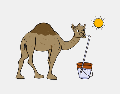 Chilling Camels animal drawing character design illustration