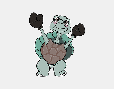 Rocky, the turtle animal drawing character design fan art fantasy illustration