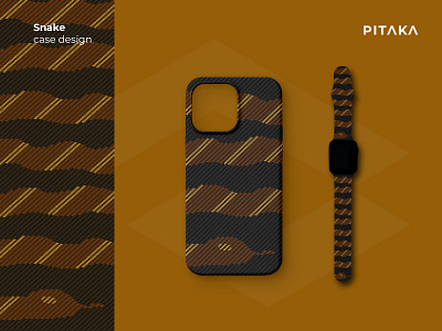 Pitaka phone case and watch band with snake band case illustration phone pitaka snake vector watch