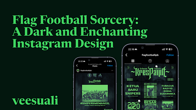 Flag Football Sorcery: A Dark and Enchanting Instagram Design adobe illustrator adobe photoshop branding dark gothic graphic design green harry potter instagram instagram design instagram feeds instagram post nfl social media sport