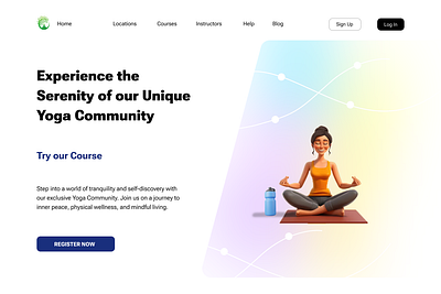 Landing Page community courses dailyui design instructors landing page log in meditation register now serenity sign up ui yoga