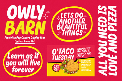 Owly Barn - Playful Display Font carddesign