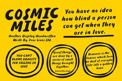 Cosmic Miles - Hand Drawn Font carddesign