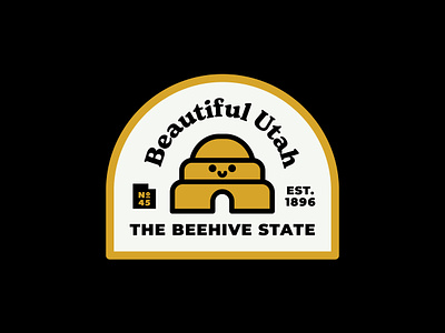 Beautiful Utah 45 badge badge design beautiful utah beehive branding clean cute estd logo mark minimal salt lake salt lake city slc state sticker sticker design usa utah