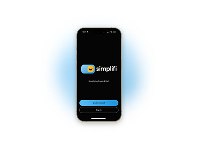 Simplifi App- Log in blockchain brand branding crypto dark mode design graphic design illustration landing log in logo minimalist mobile splash ui ux