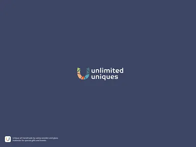 Unlimited Uniques Logo 03 On Dark branding brandinglogo corporate identity graphic design handmade logo logo color u u letter logo