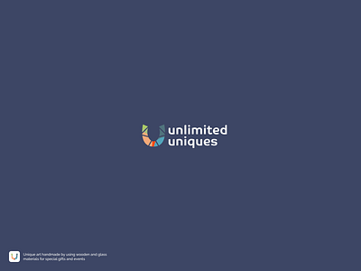 Unlimited Uniques Logo 03 On Dark branding brandinglogo corporate identity graphic design handmade logo logo color u u letter logo