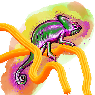 ,,Chameleon,, graphic design illustration