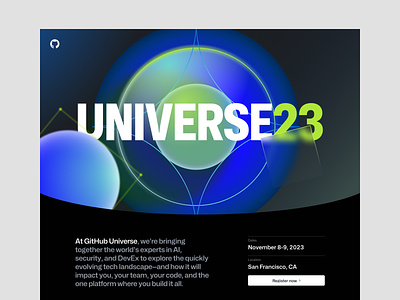 Universe23 hero concepts abstract brand conference design developer git hero illustration layout shapes ui web