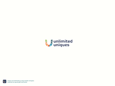 Ultimated Uniques Logo 03 on White branding corporate identity gift logo glass logo graphic design handmade logo identity letter logo logo u u letter logo wood logo