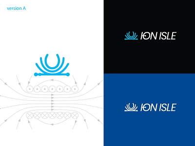 ION ISLE logo design bitcoin electromagnetic lightning ln logo logo design