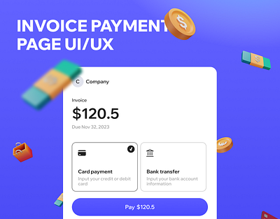 Invoice Payment page Design finance invoice page payments ui ux website