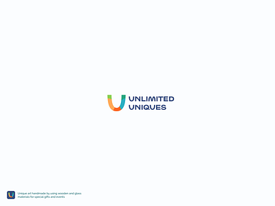 Ultimated Uniques Logo 02 on White branding corporate identity git logo glass logo graphic design handmade logo logo brand u u letter logo wooden and glass materials