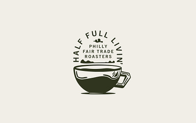 Half Full Livin' | Philly Fair Trade Roasters Merch branding coffee conceptual design fair trade illustration merch design typography