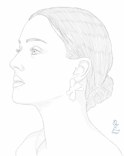 Side Face Sketch 4 by Oz Galeano art arte arte ozgaleano boceto design dibujo digitalart drawing face illustration lineart mexico model ozgaleano paper pencil portrait retrato sketch texture