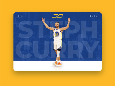 Steph Curry - Web design 30 blue curry design gold golden state golden state warriors graphic design hero homepage sc sc30 steph steph curry ui warriors web white yellow