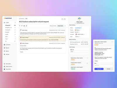 Manage Approval - neetoDesk app design graphic design neeto product product design ticketing software ui ux