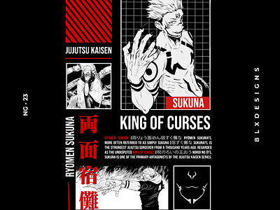 Jujutsu Kaisen - Sukuna anime jujutsu kaisen manga print streetwear sukuna tshirt