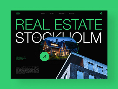 Real estate Stockholm design home house landing real estate site stockholm sweden ui web