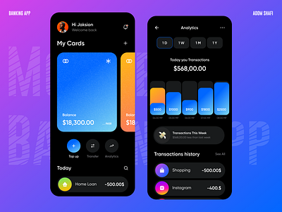 Mobile Banking App app app design app ui bank app banking app design finance finance app ui ux wallet wallet app