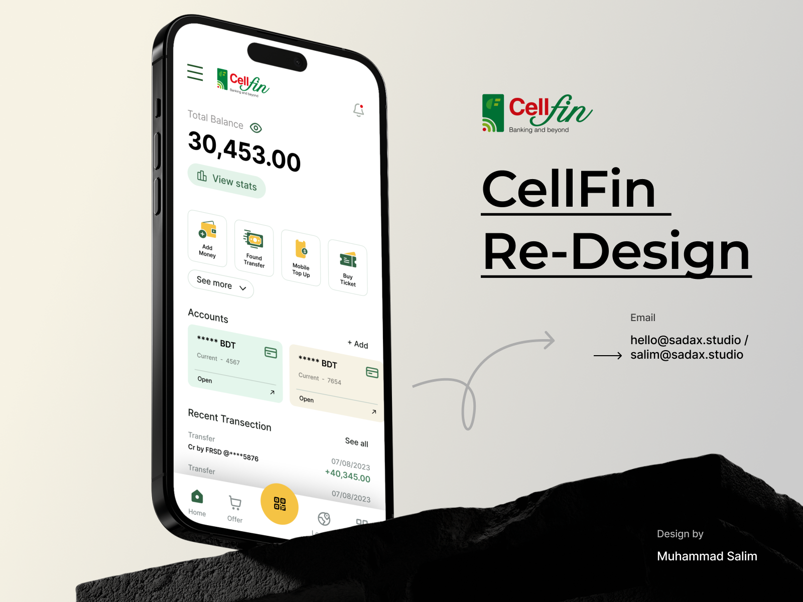 CellFin App Re-Design UI UX bank card case study cellfin cellfin re design cellphone clean design fintech interaction minimal minimal clean mobile re design wallet scan tranding ui ux wallet wallet design